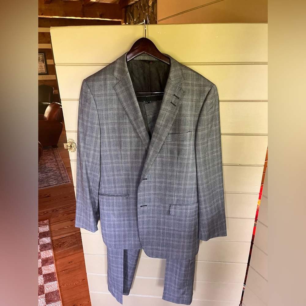 Rockin’ Satorial Gray Plaid Men's Suit